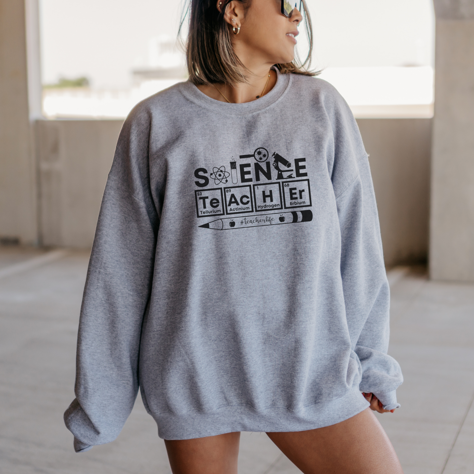 Science Teacher Sweatshirt Sweatshirt S Sport Grey 