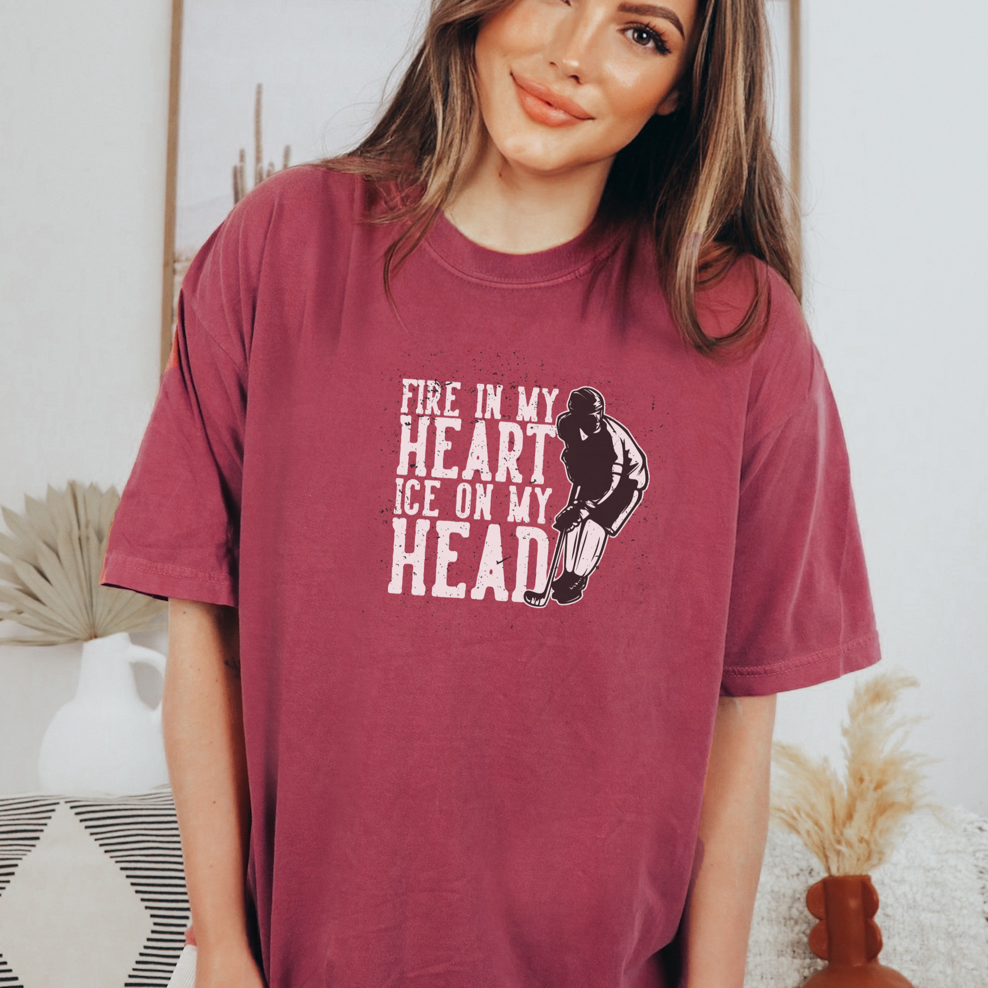 Fire in my Heart, Ice on my Head Tee T-Shirt Brick S 