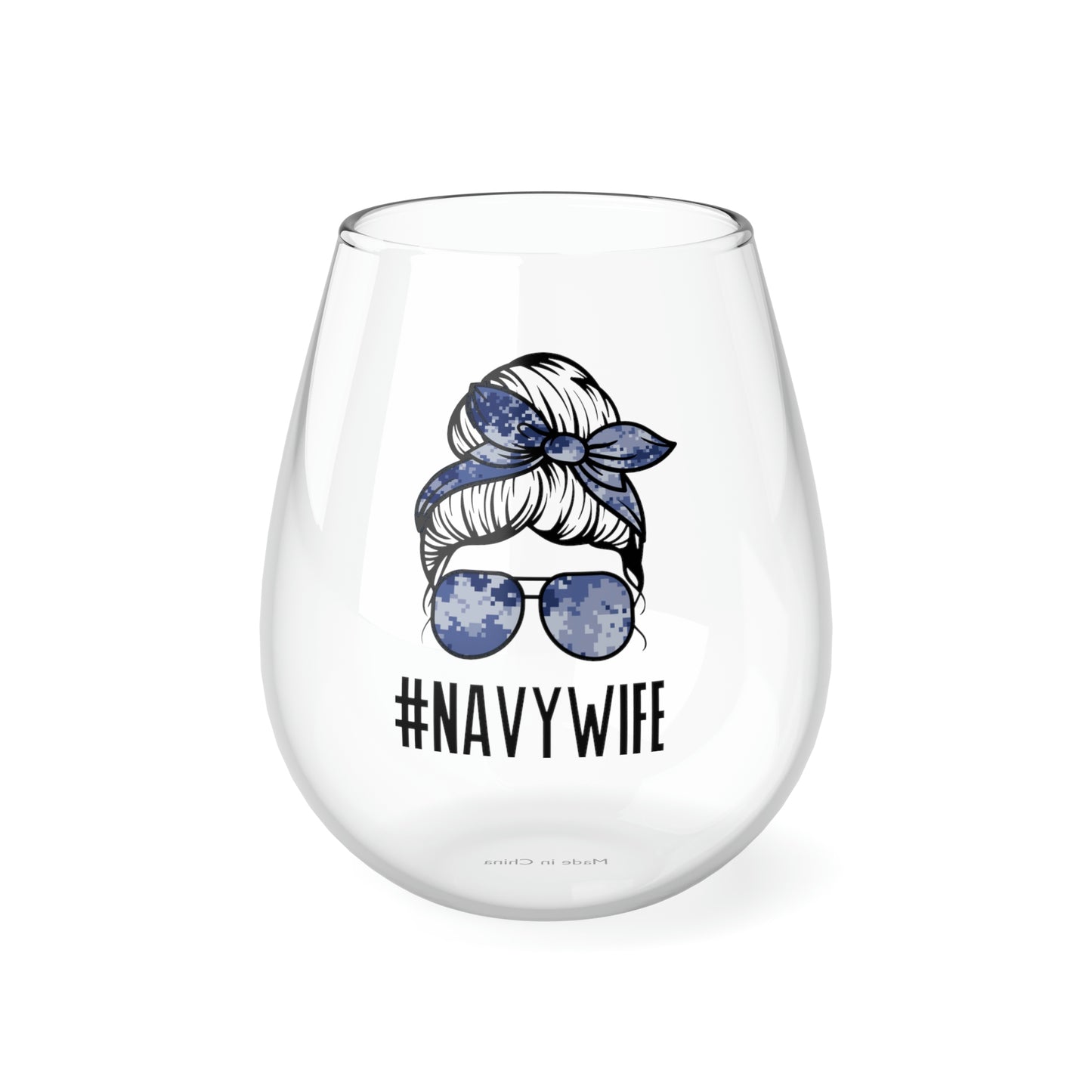 #NavyWife Wine Glass Mug   