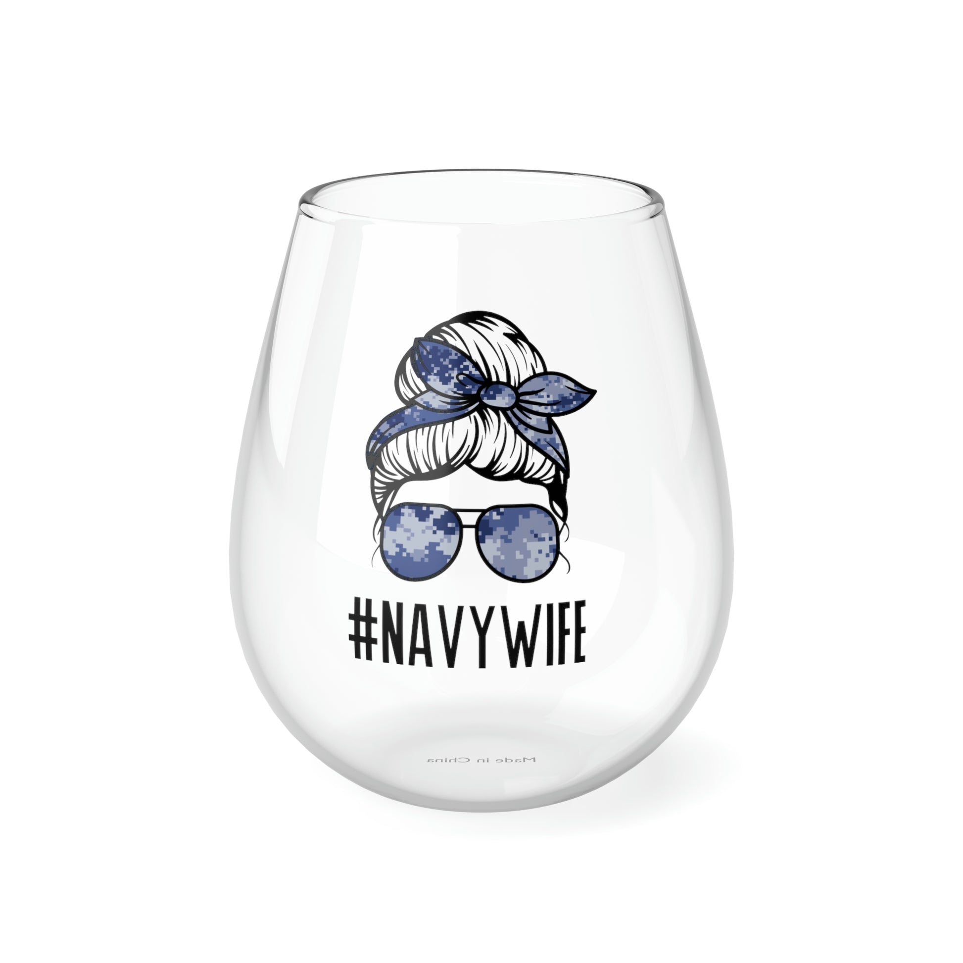 #NavyWife Wine Glass Mug   