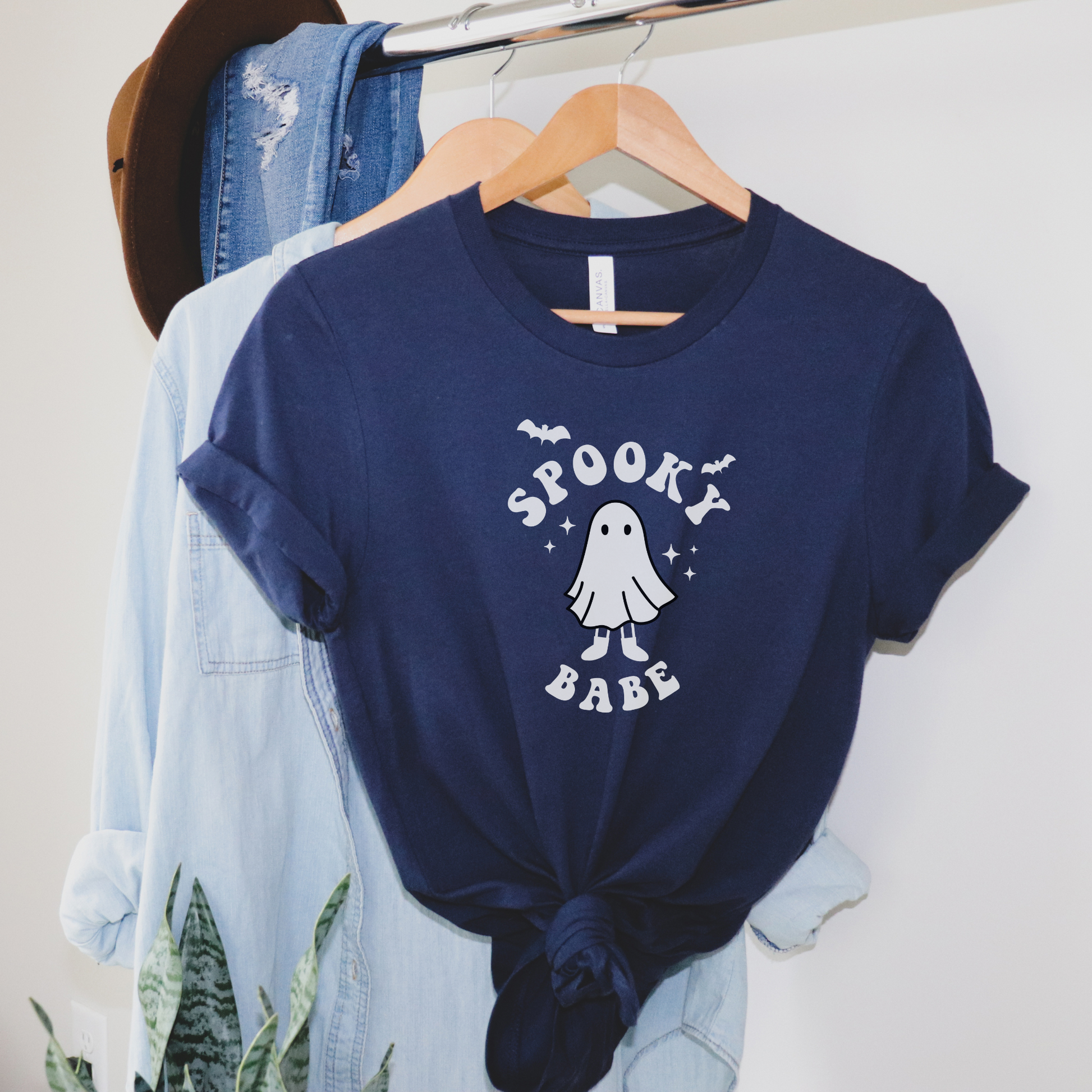 Spooky Babe Tee T-Shirt Navy S 