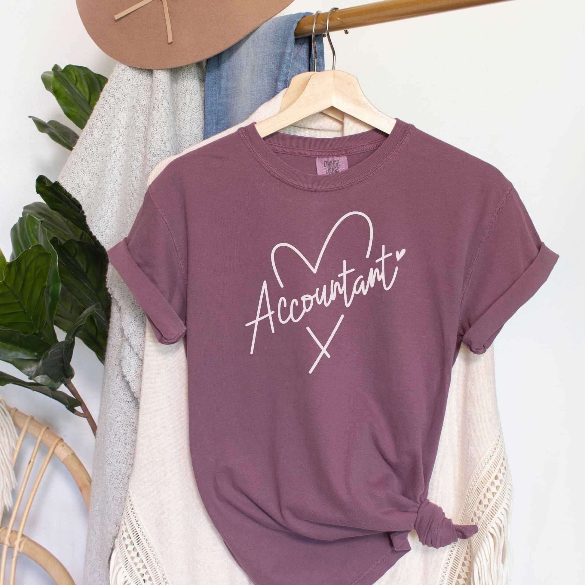 Accountant Heart Tee T-Shirt Vineyard S 