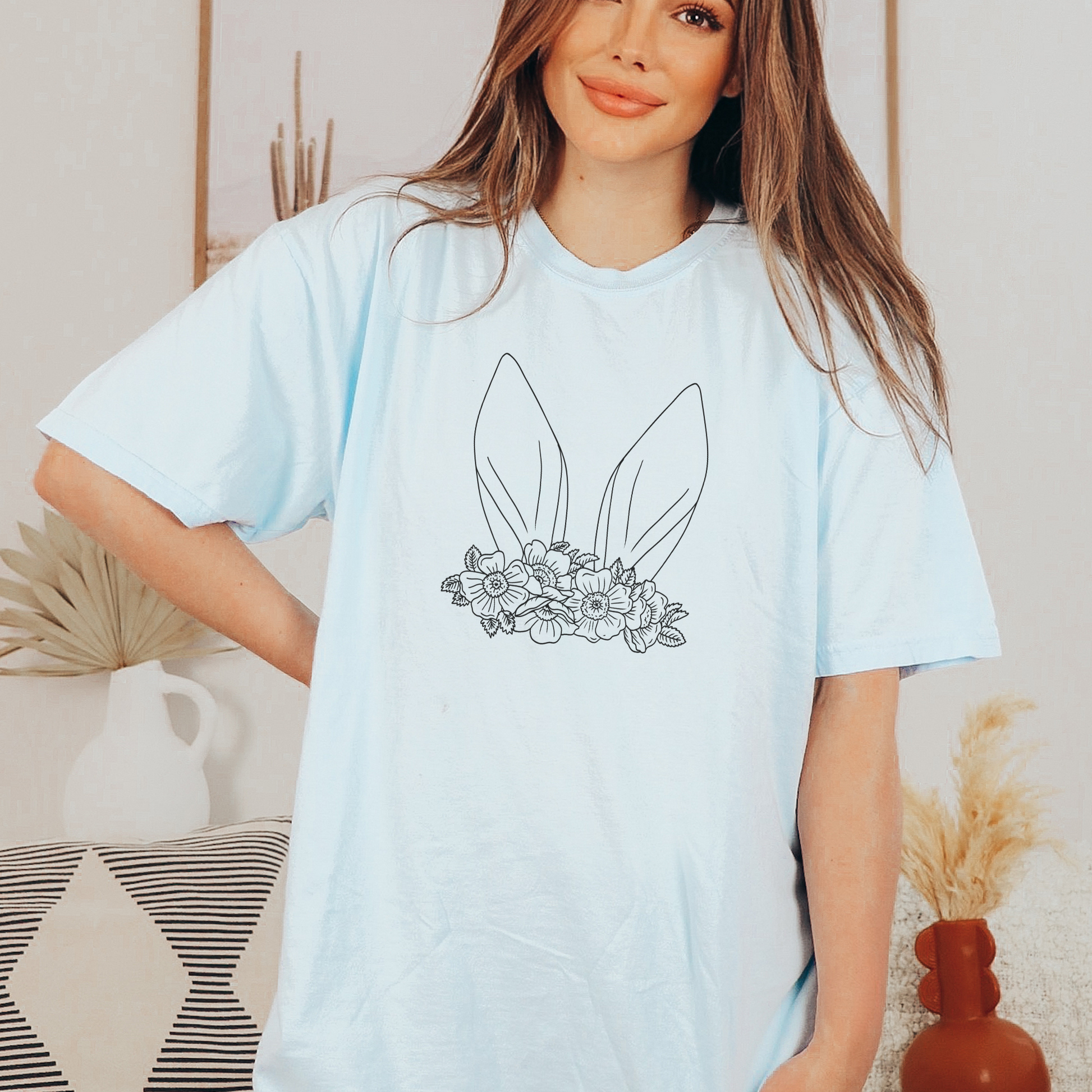 Bunny Ears Tee T-Shirt Chambray S 