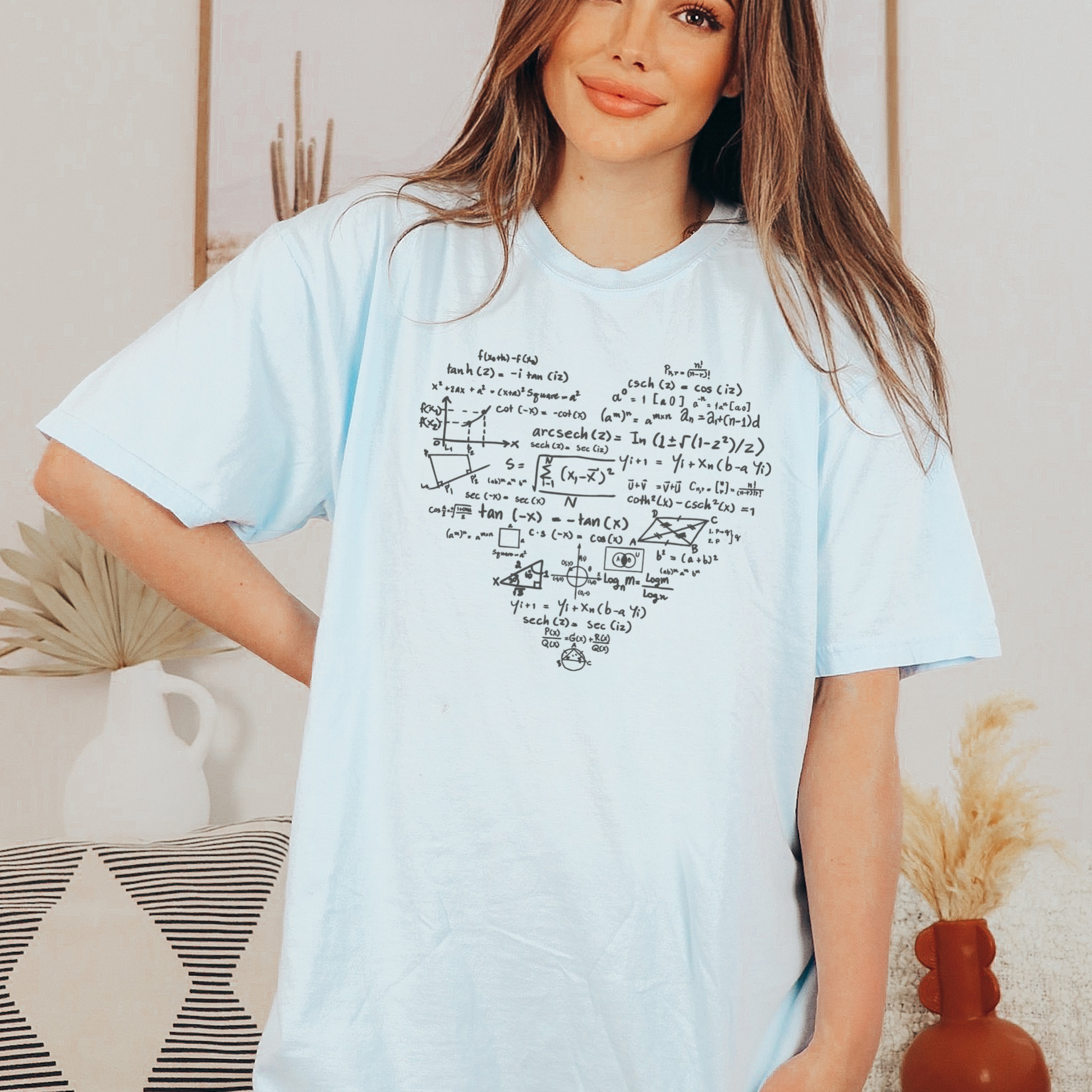 I Heart Math Tee T-Shirt Chambray S 