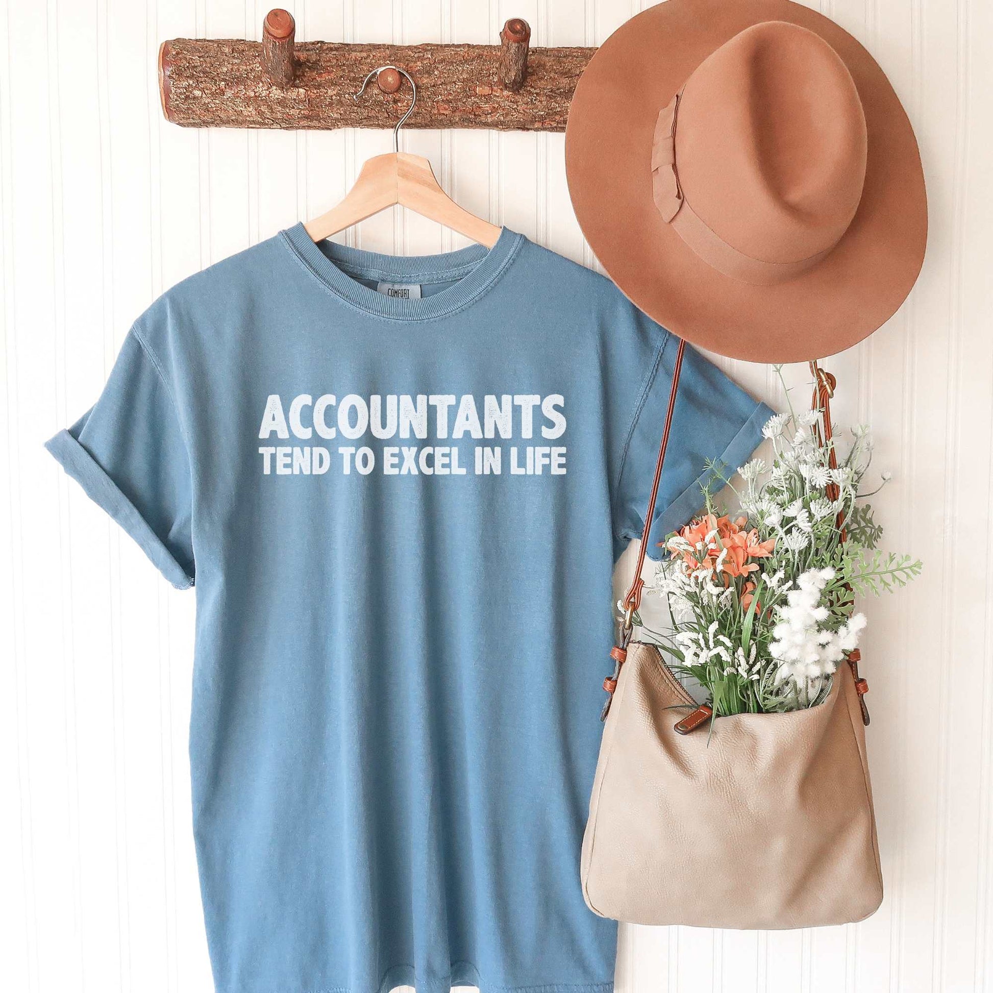 Accountants Tend to Excel in Life Tee T-Shirt Ice Blue S 