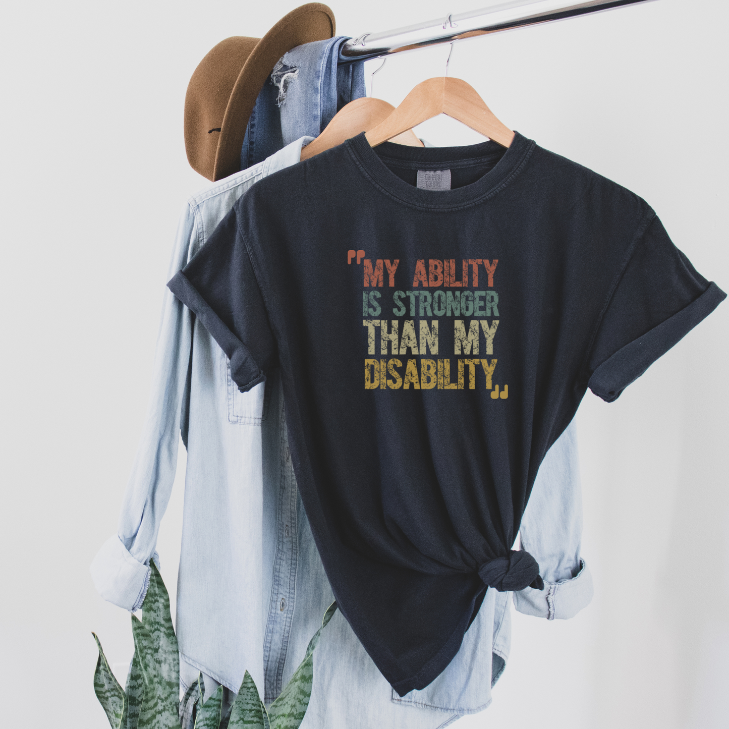 My Ability is Stronger Than My Disability Tee T-Shirt Black S 