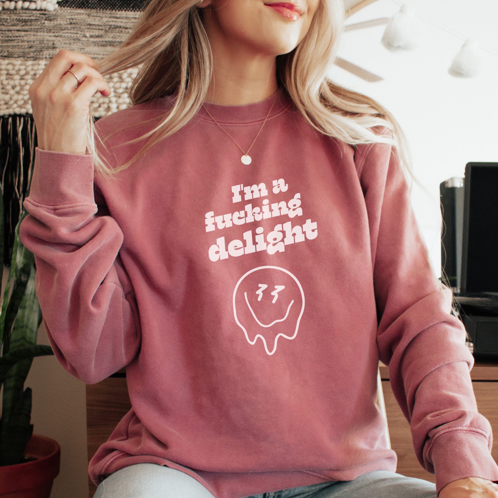 I'm a Fucking Delight Sweatshirt Sweatshirts Crimson S 