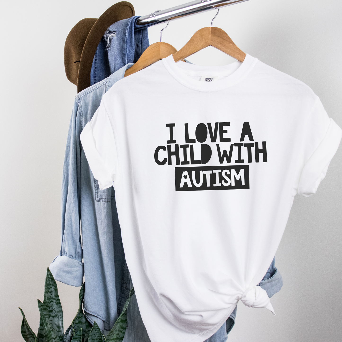 I Love a Child with Autism Tee T-Shirt White 3XL 