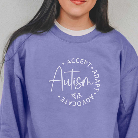 Accept. Adapt. Advocate. Autism Sweatshirt Sweatshirts   