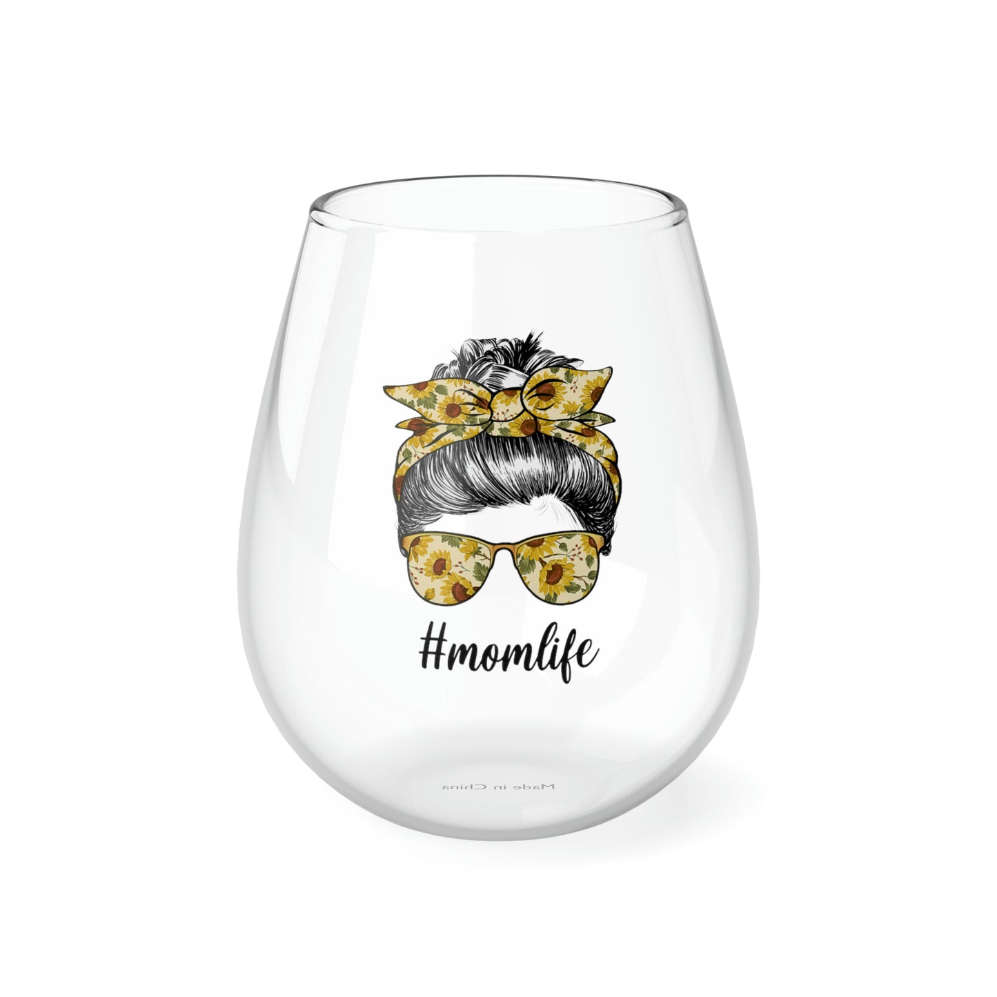 Sunflower Mom Life Wine Glass Mug   