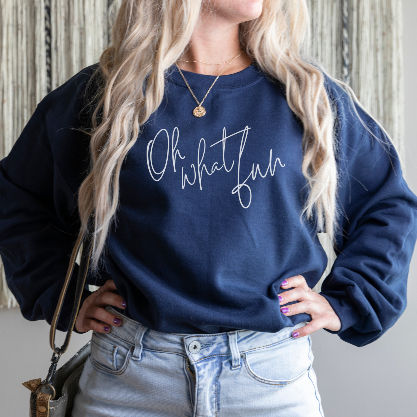 Oh What Fun Sweatshirt Sweatshirt S Navy 