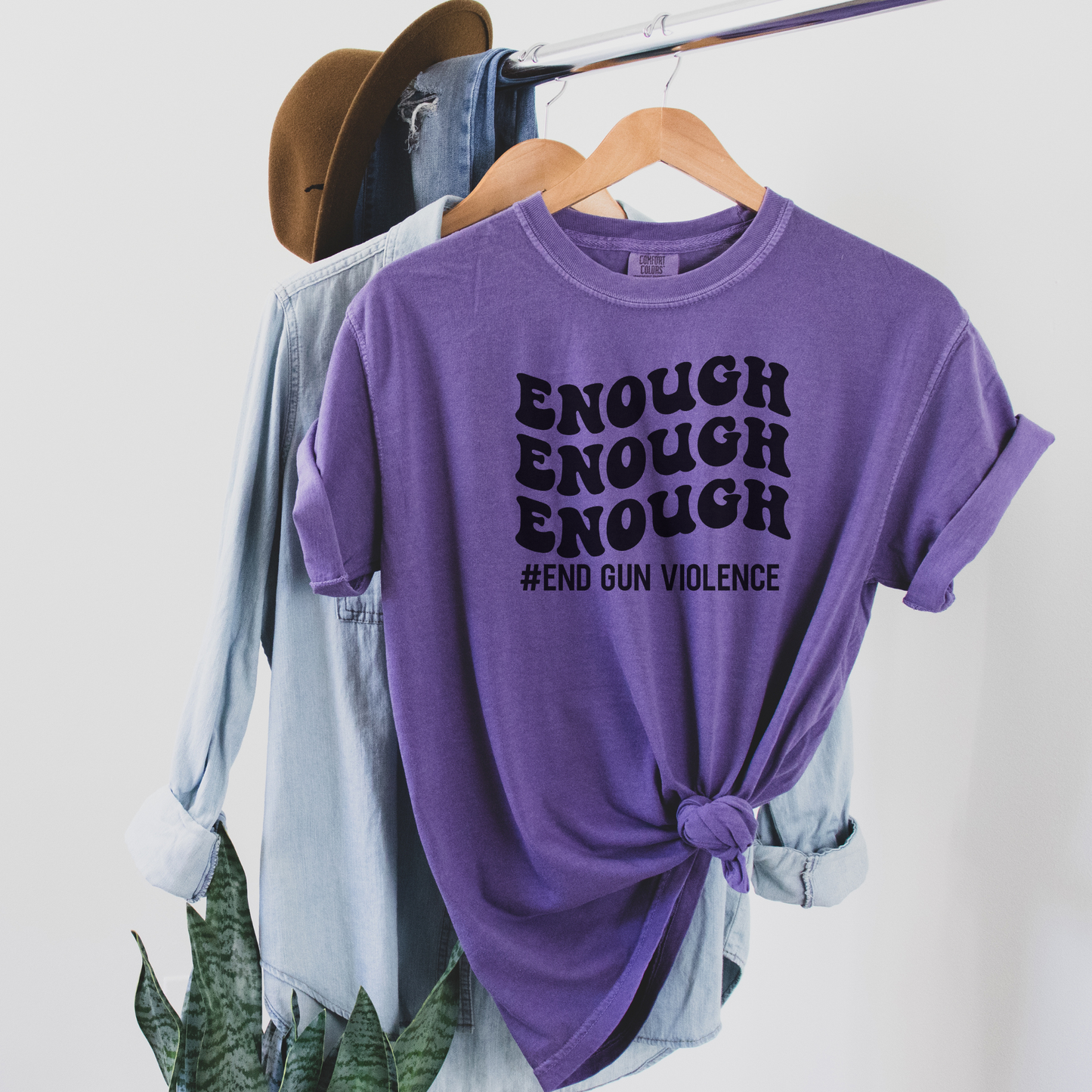 Enough #End Gun Violence Tee T-Shirt Grape S 