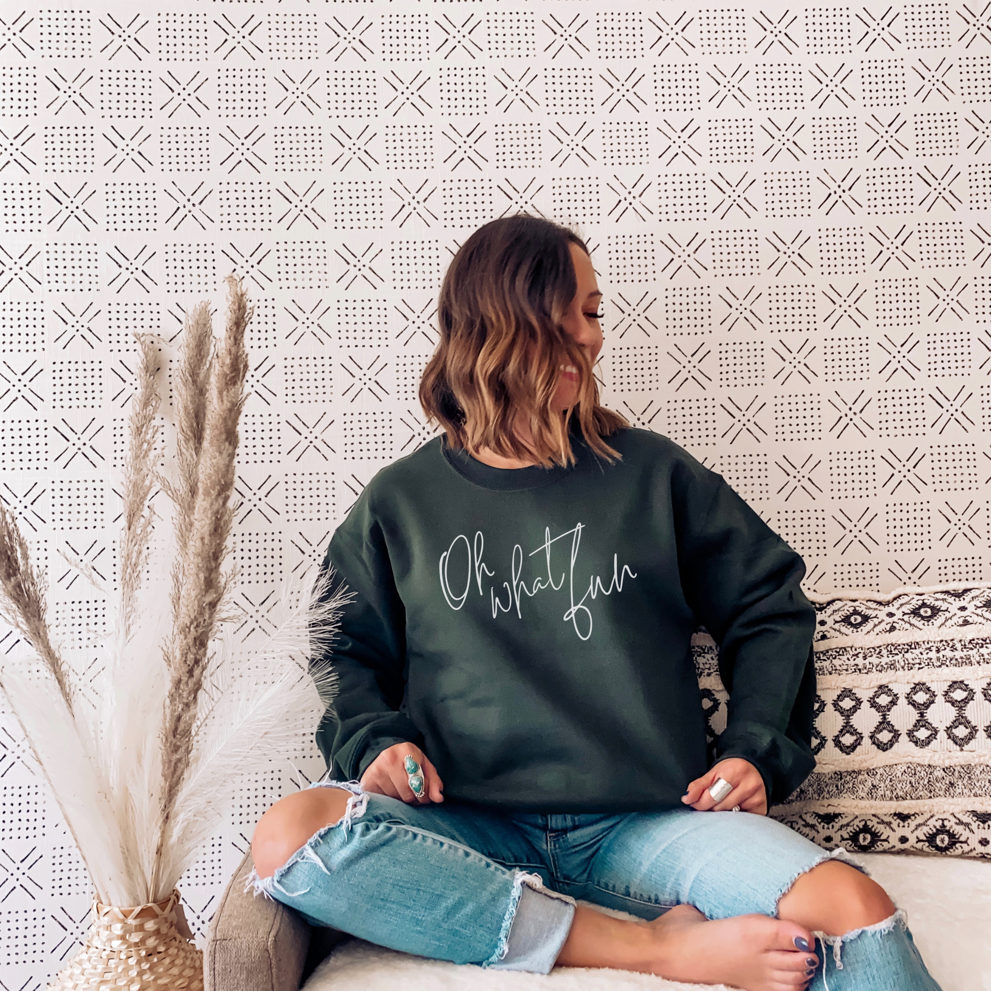 Oh What Fun Sweatshirt Sweatshirt S Forest Green 