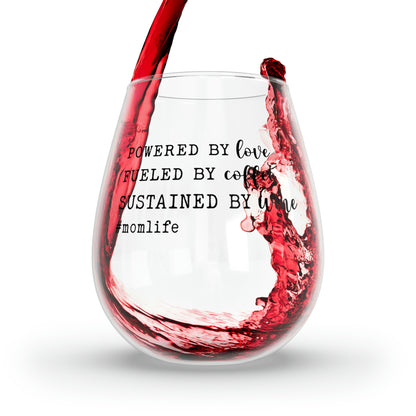 Sustained by Wine #Momlife Wine Glass Mug 11.75oz  