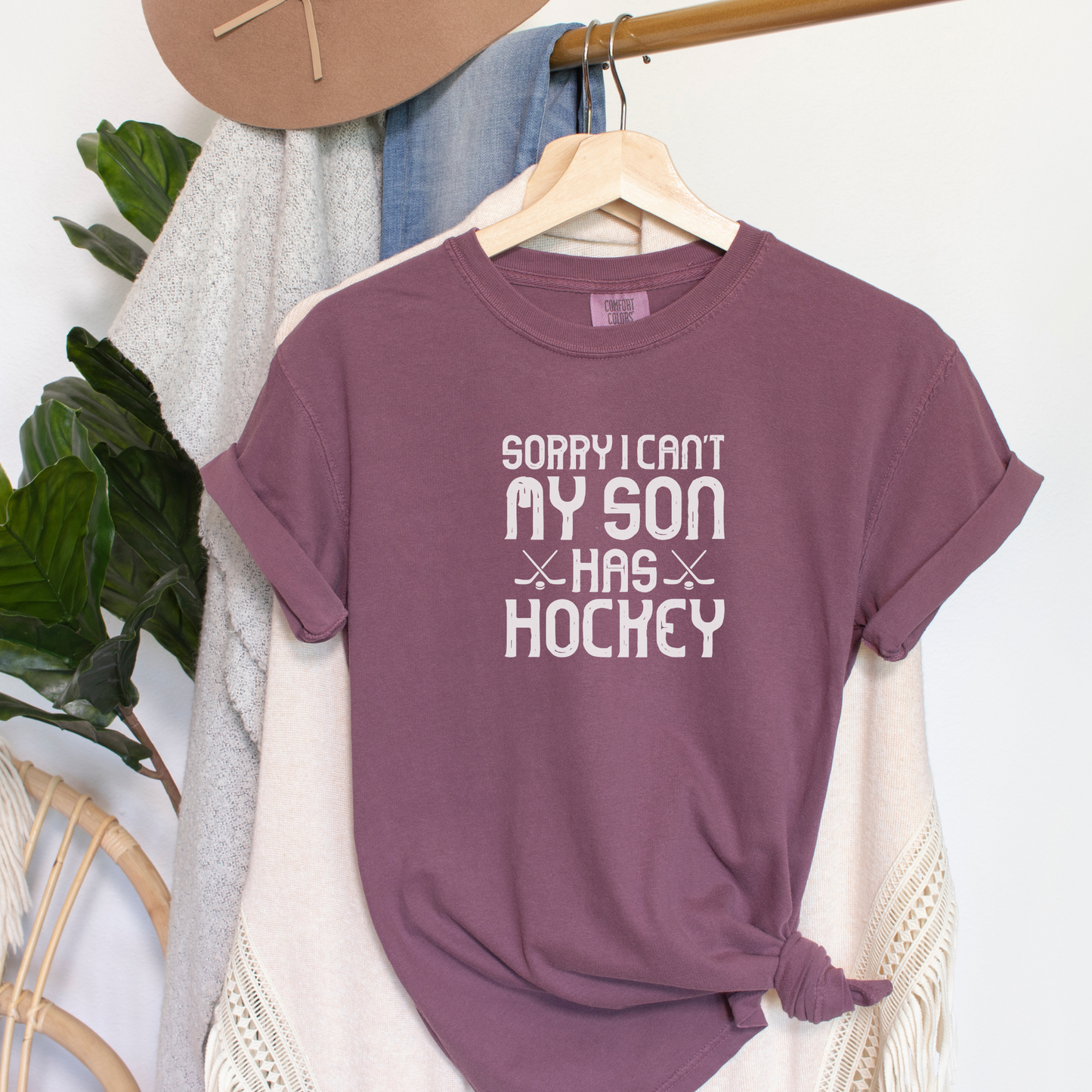 Sorry I Can't, My Son Has Hockey Tee T-Shirt Vineyard S 