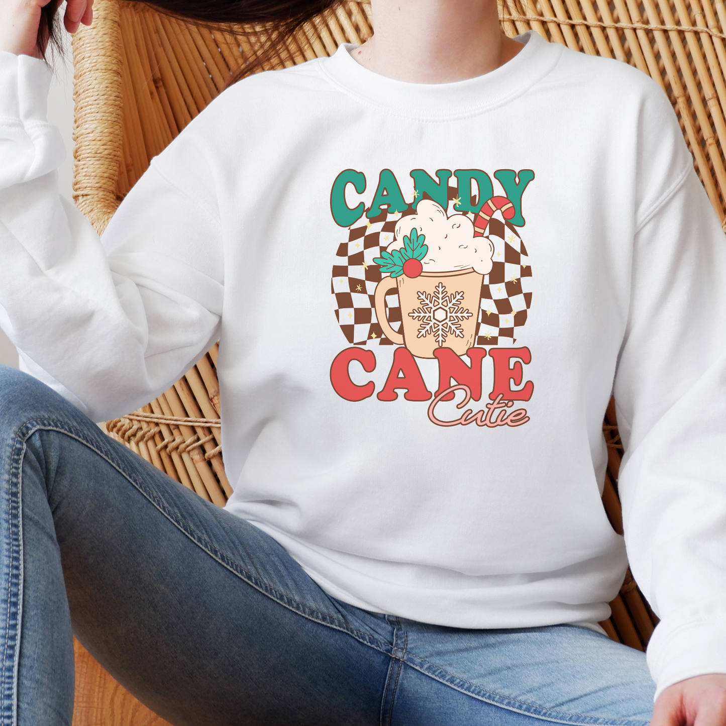 Candy Cane Cutie Sweatshirt Sweatshirt S White 