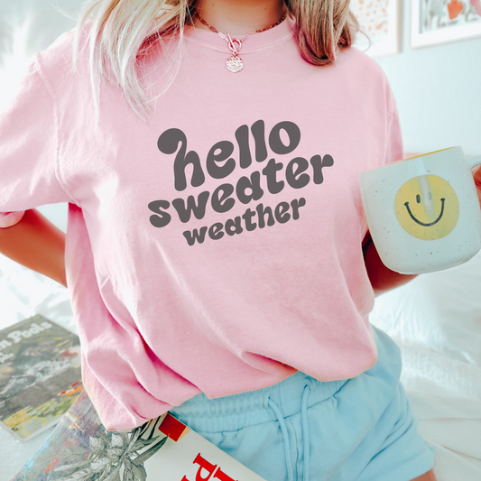 Hello Sweater Weather Tee T-Shirt Blossom S 