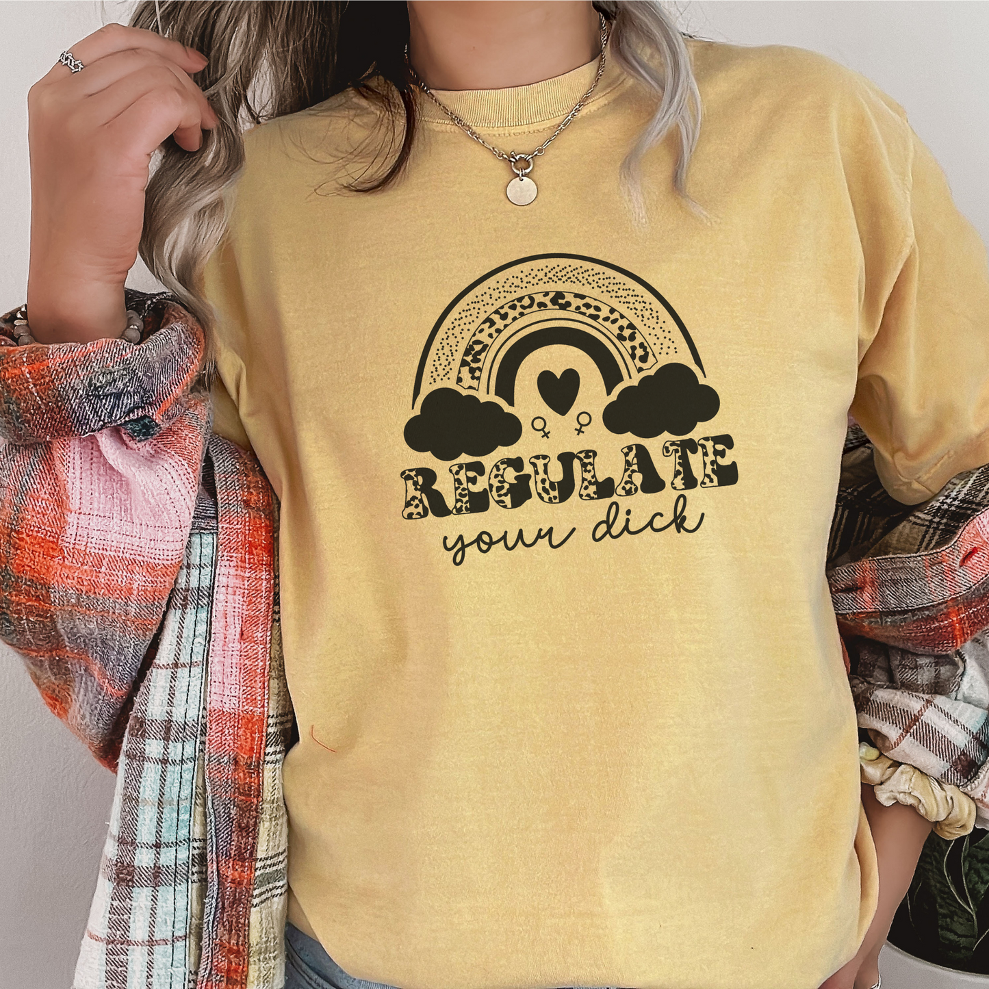 Regulate Your Dick Tee T-Shirt Mustard S 