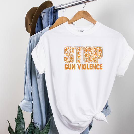 Stop Gun Violence Tee T-Shirt White S 