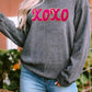XOXO Dropped Shoulder Sweatshirt  Charcoal S 