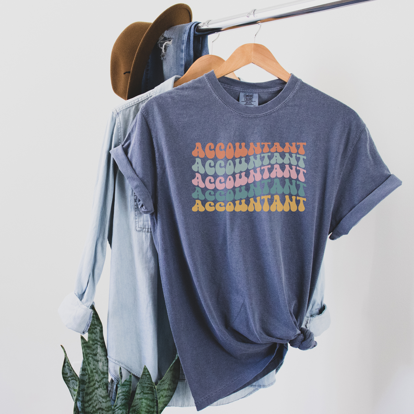 Retro Accountant Tee T-Shirt True Navy S 