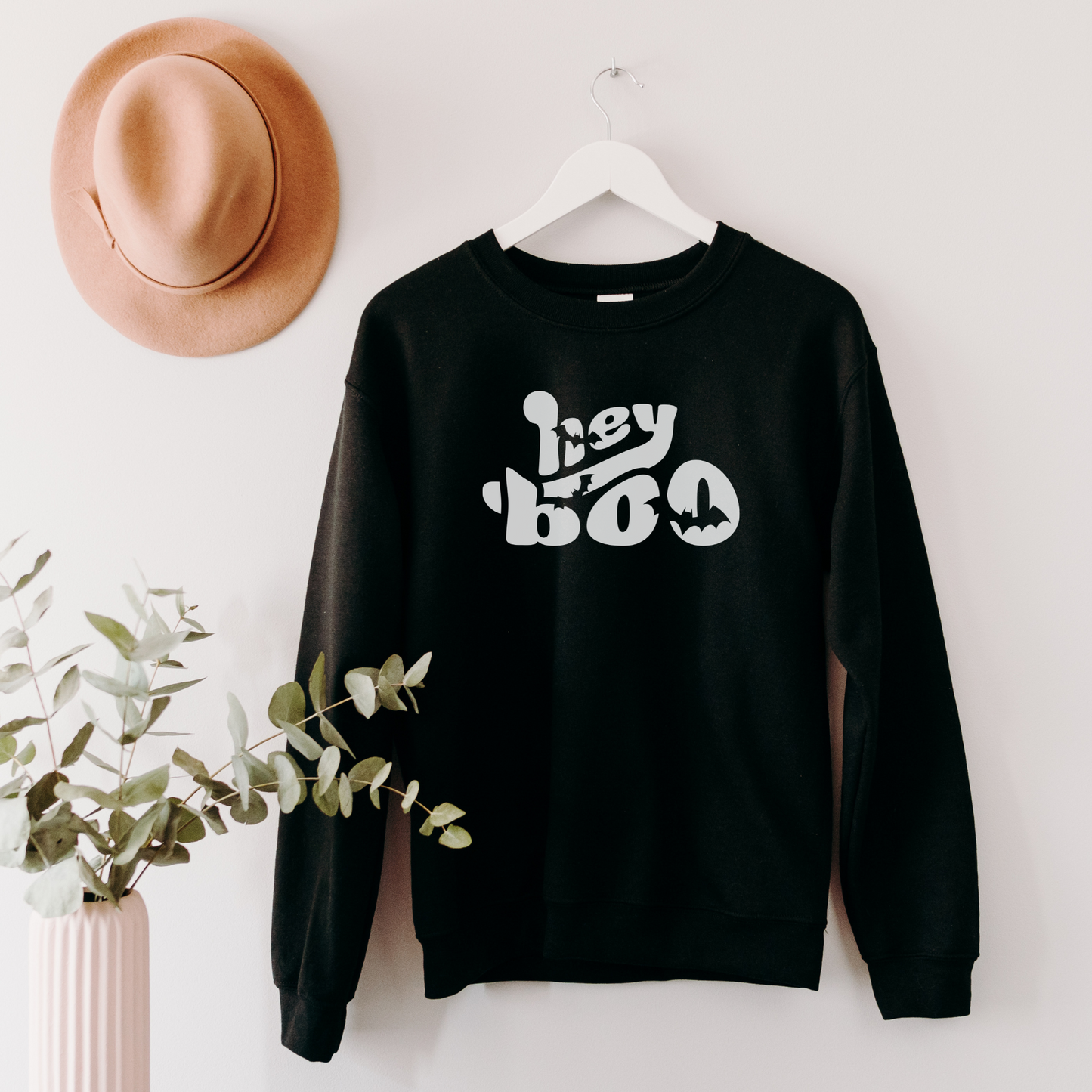 Hey Boo Sweatshirt Sweatshirt S Black 