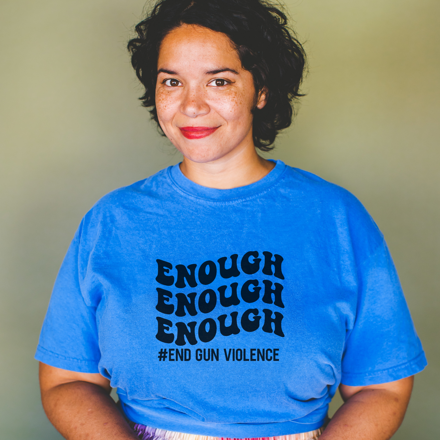 Enough #End Gun Violence Tee T-Shirt Flo Blue S 