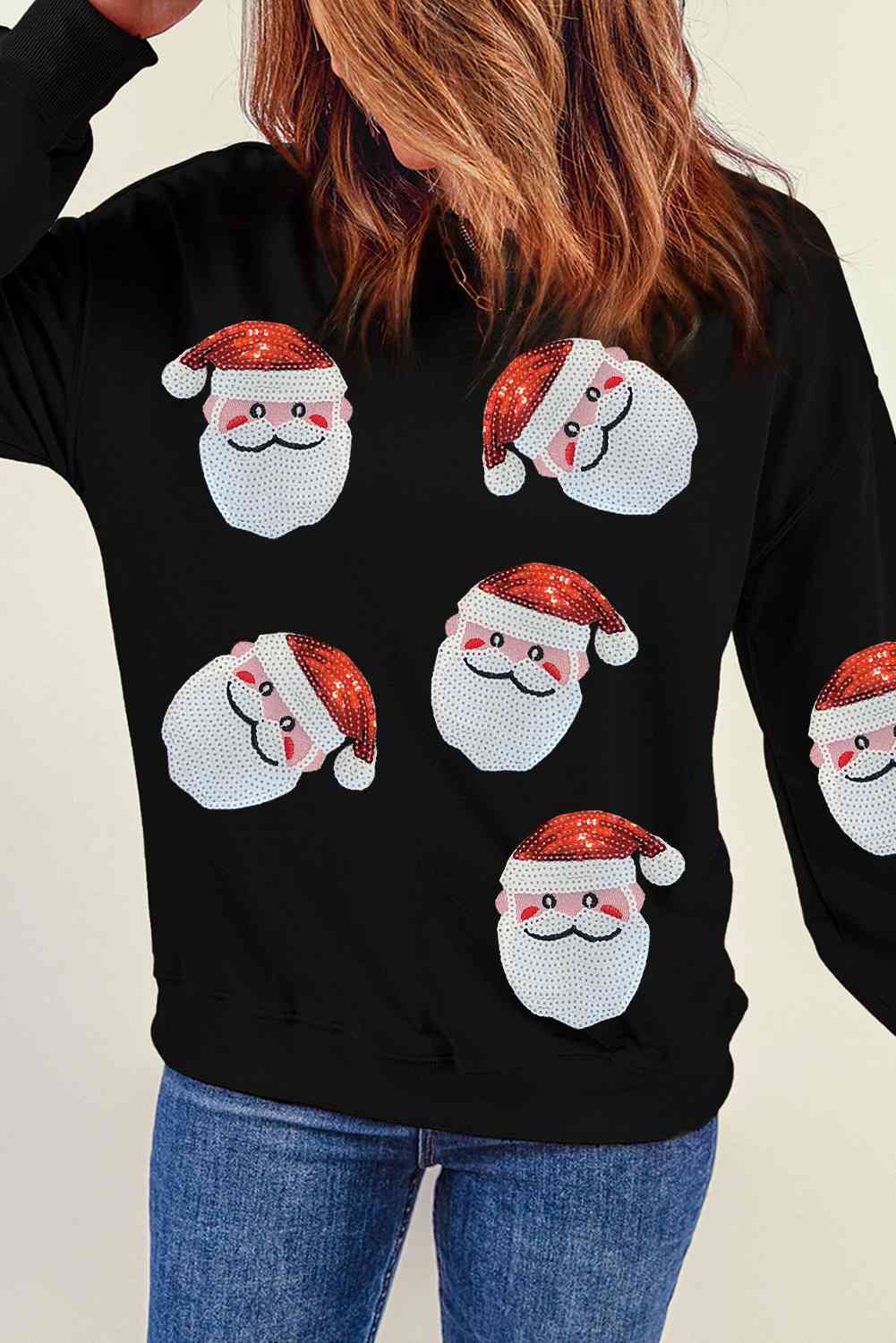 Sequin Santa Patch Sweatshirt    