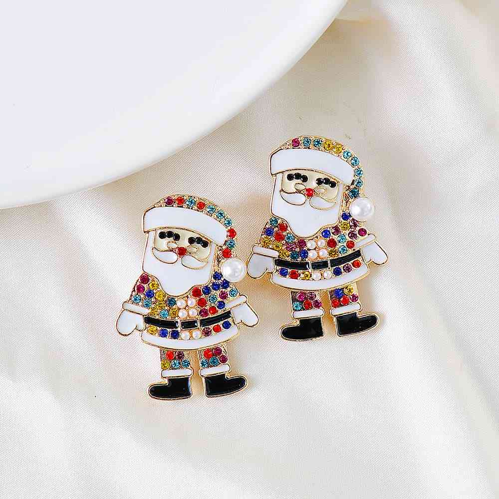 Mr & Mrs Claus Rhinestone Earrings    