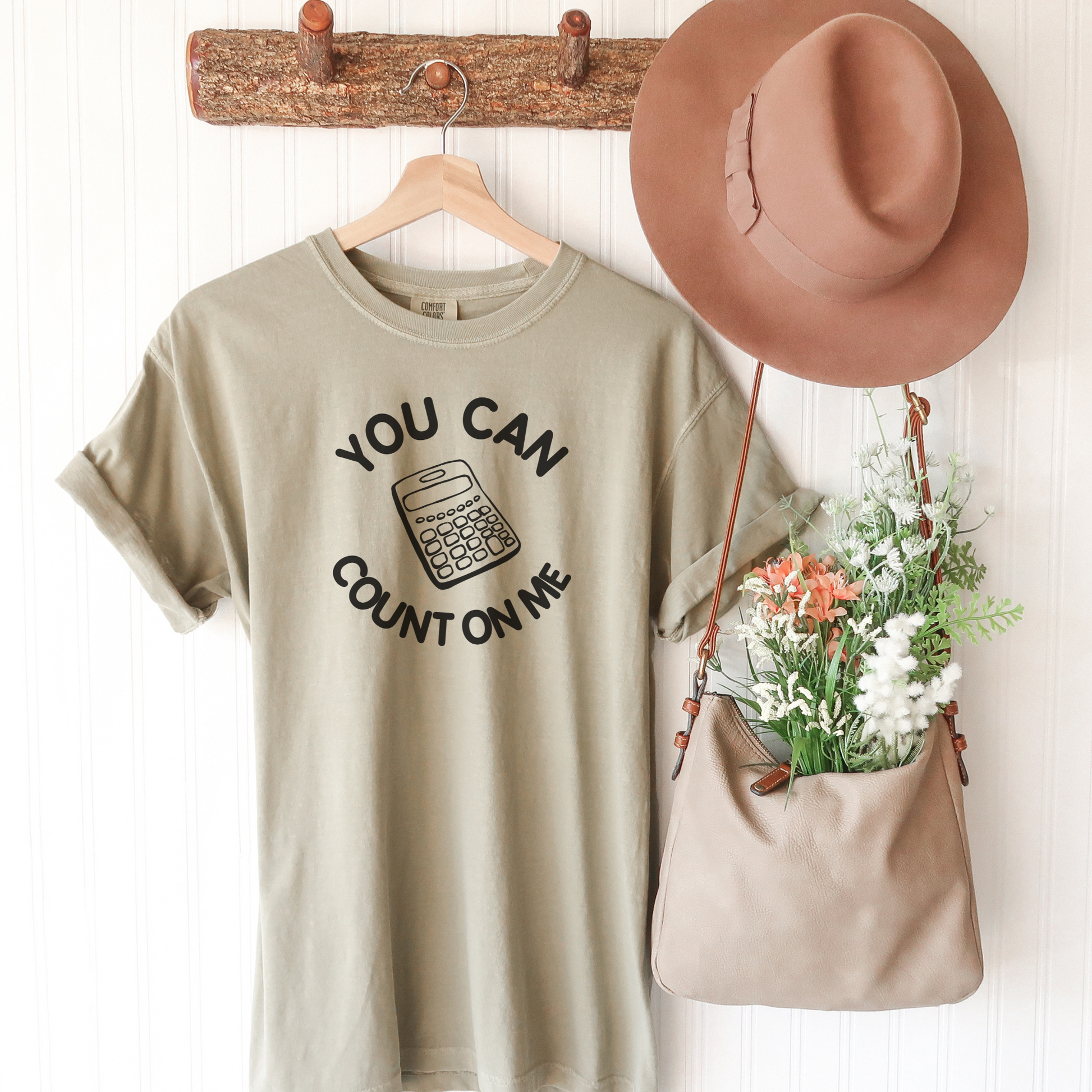 You Can Count on Me Tee T-Shirt Khaki S 