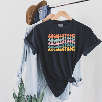 Retro Accountant Tee T-Shirt Black S 