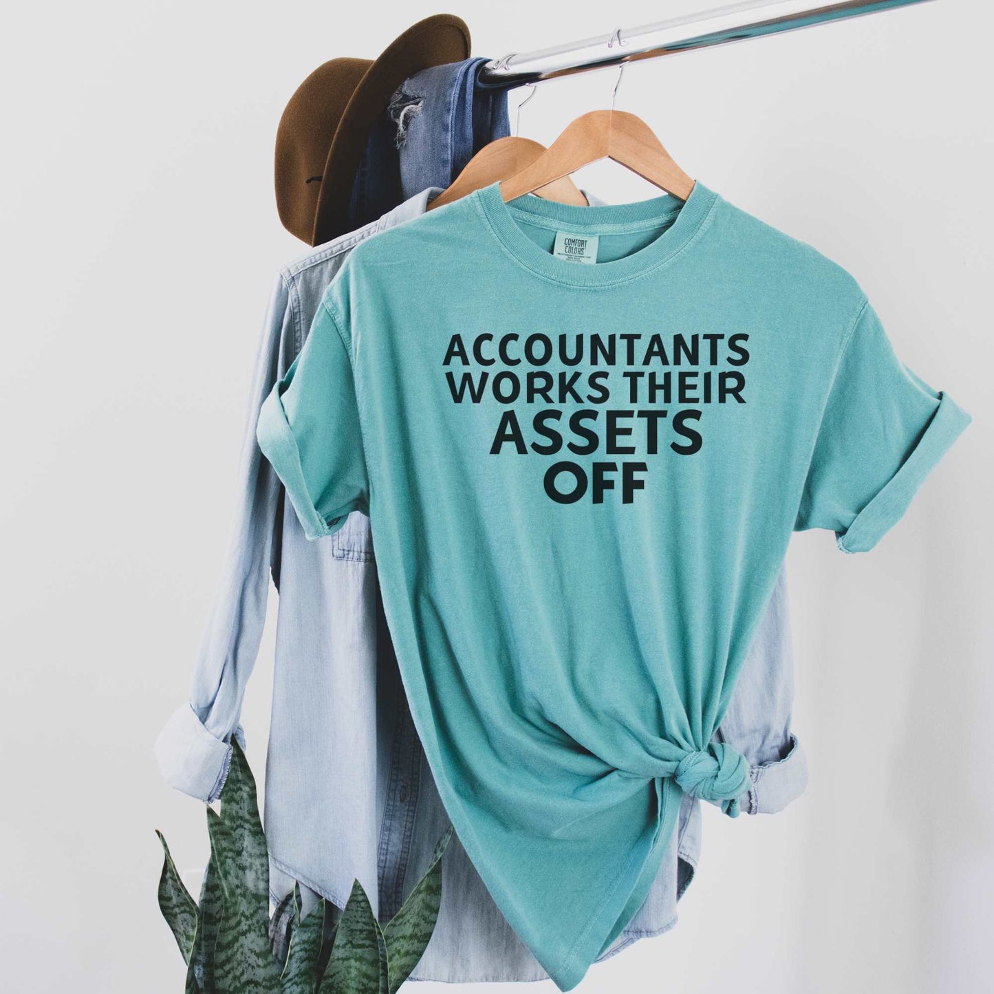 Accountants Work Their Assets Off Tee T-Shirt Seafoam S 