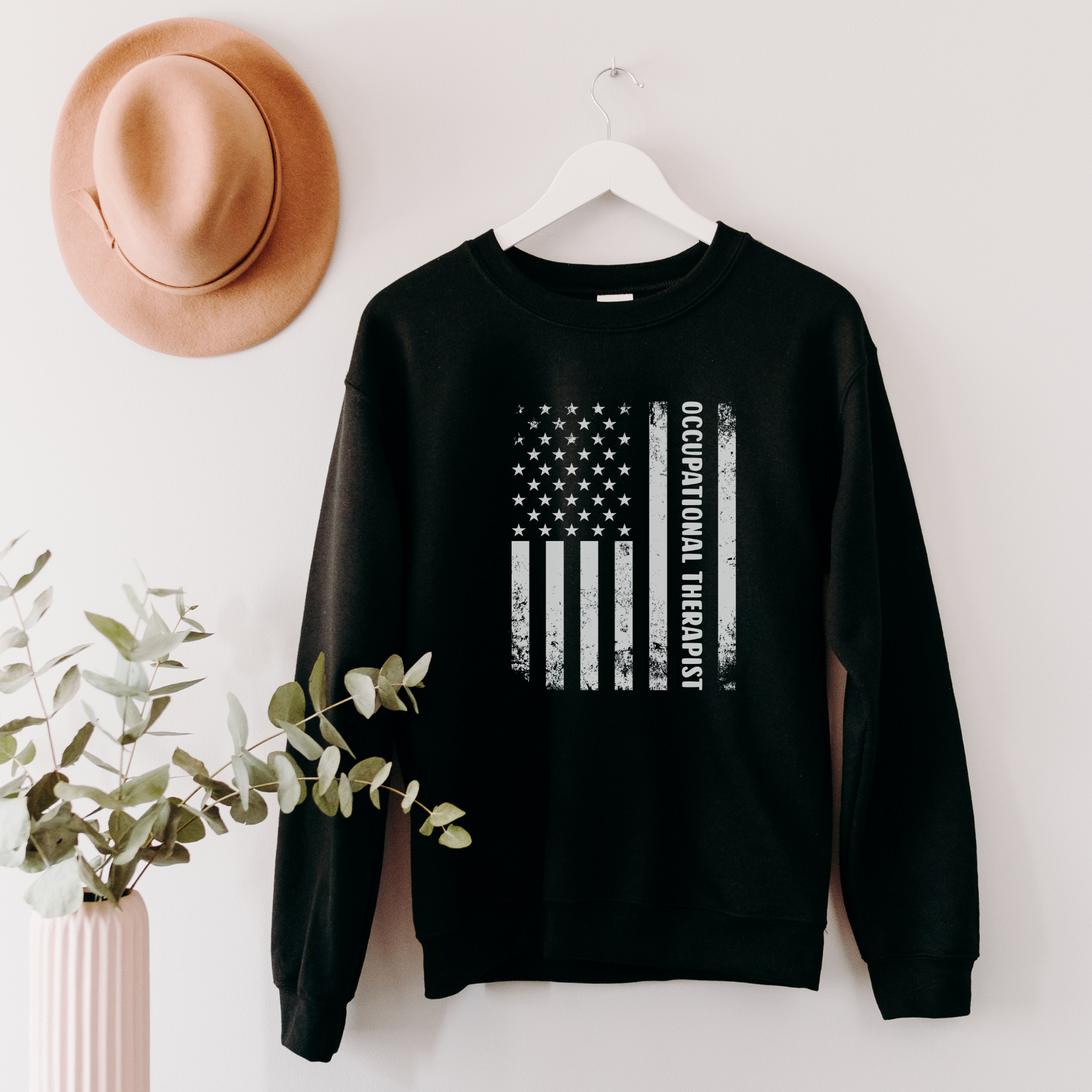 Occupational Therapist American Flag Sweatshirt Sweatshirt S Black 