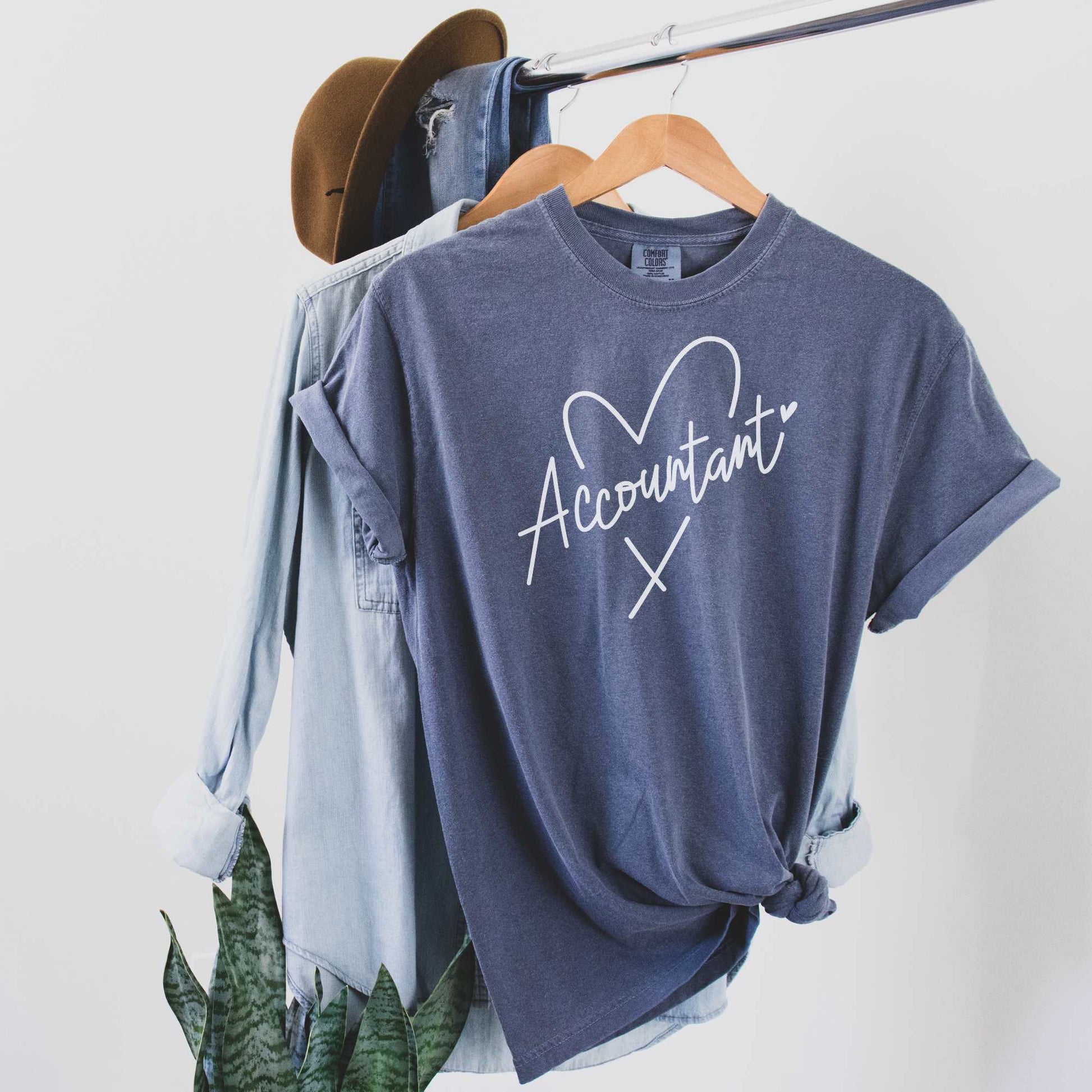 Accountant Heart Tee T-Shirt Blue Jean S 