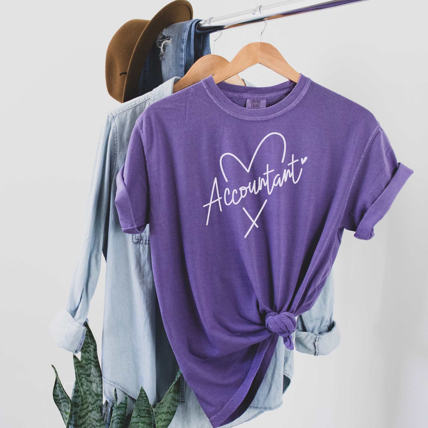 Accountant Heart Tee T-Shirt Grape S 