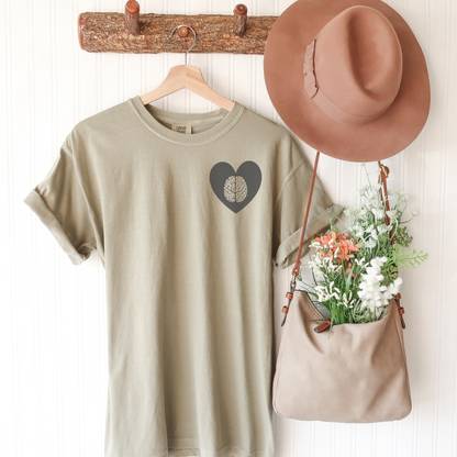 Mental Health Heart Tee T-Shirt Khaki S 