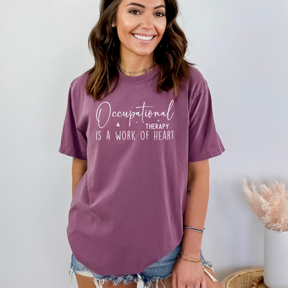 Occupational Therapy is a Work of Heart Tee T-Shirt Berry S 