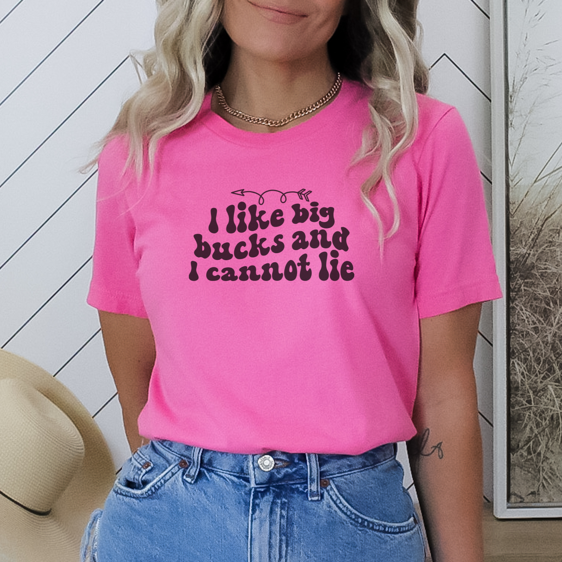 I Like Big Bucks and I Can Not Lie Tee T-Shirt Charity Pink M 