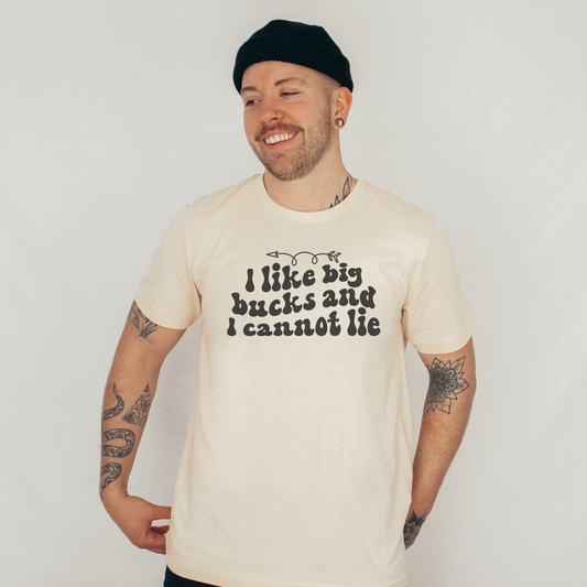 I Like Big Bucks and I Can Not Lie Tee T-Shirt Soft Cream M 