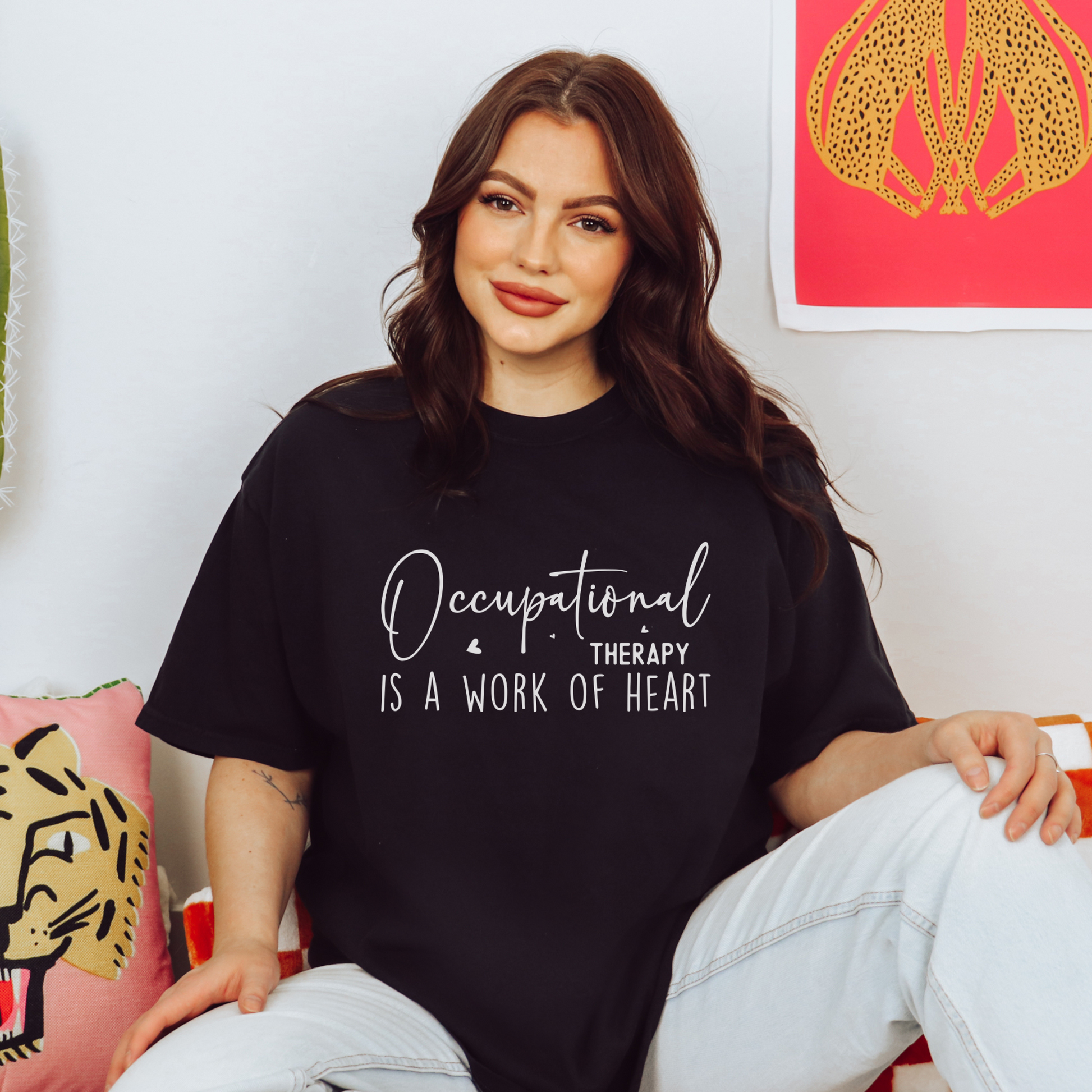 Occupational Therapy is a Work of Heart Tee T-Shirt Black S 