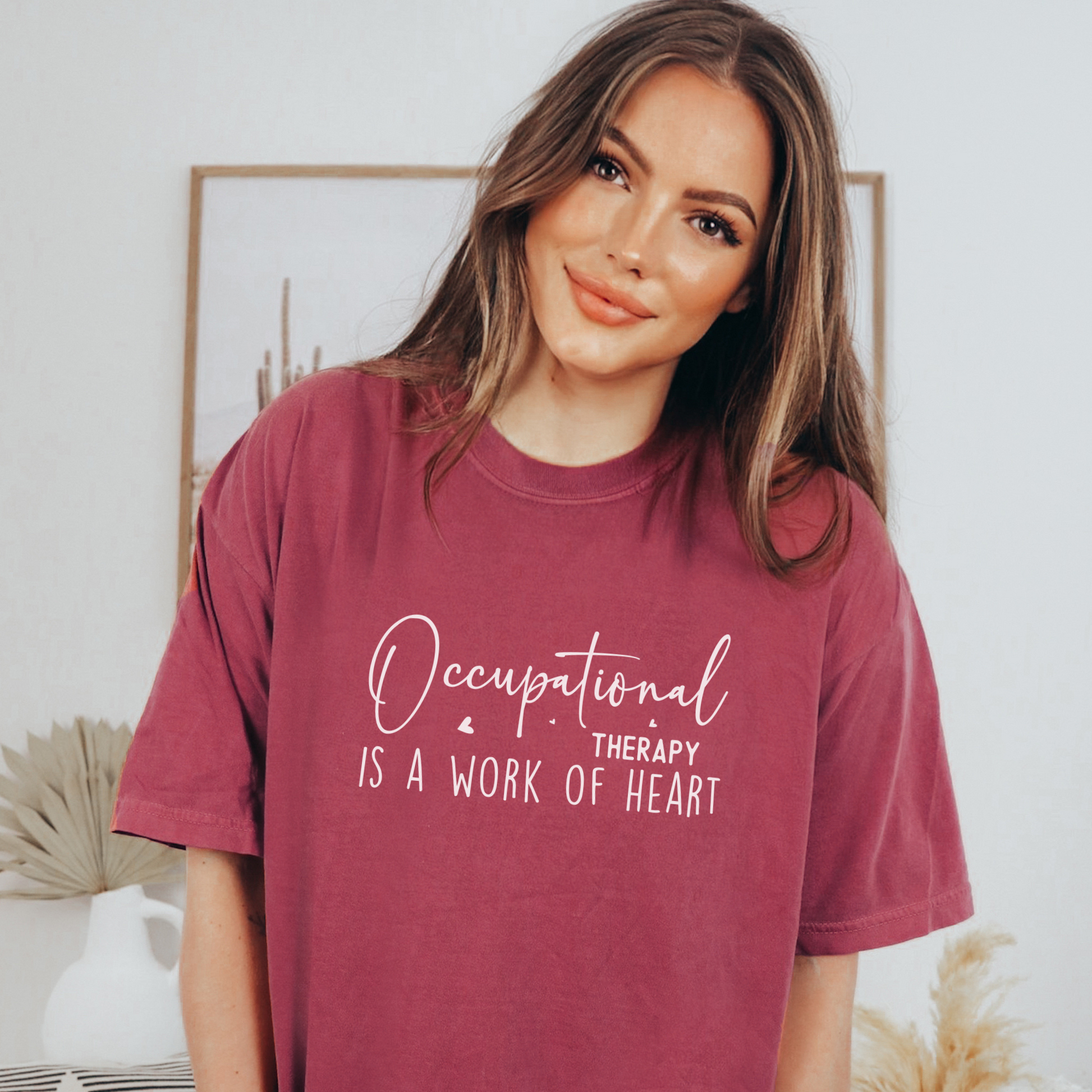 Occupational Therapy is a Work of Heart Tee T-Shirt Brick S 