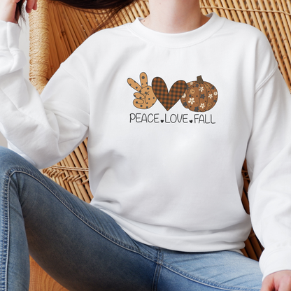 Peace, Love, Fall Sweatshirt Sweatshirt S White 