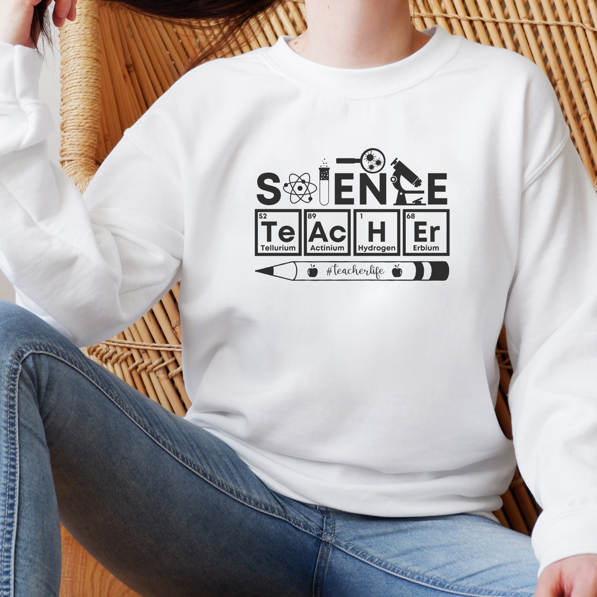 Science Teacher Sweatshirt Sweatshirt S White 