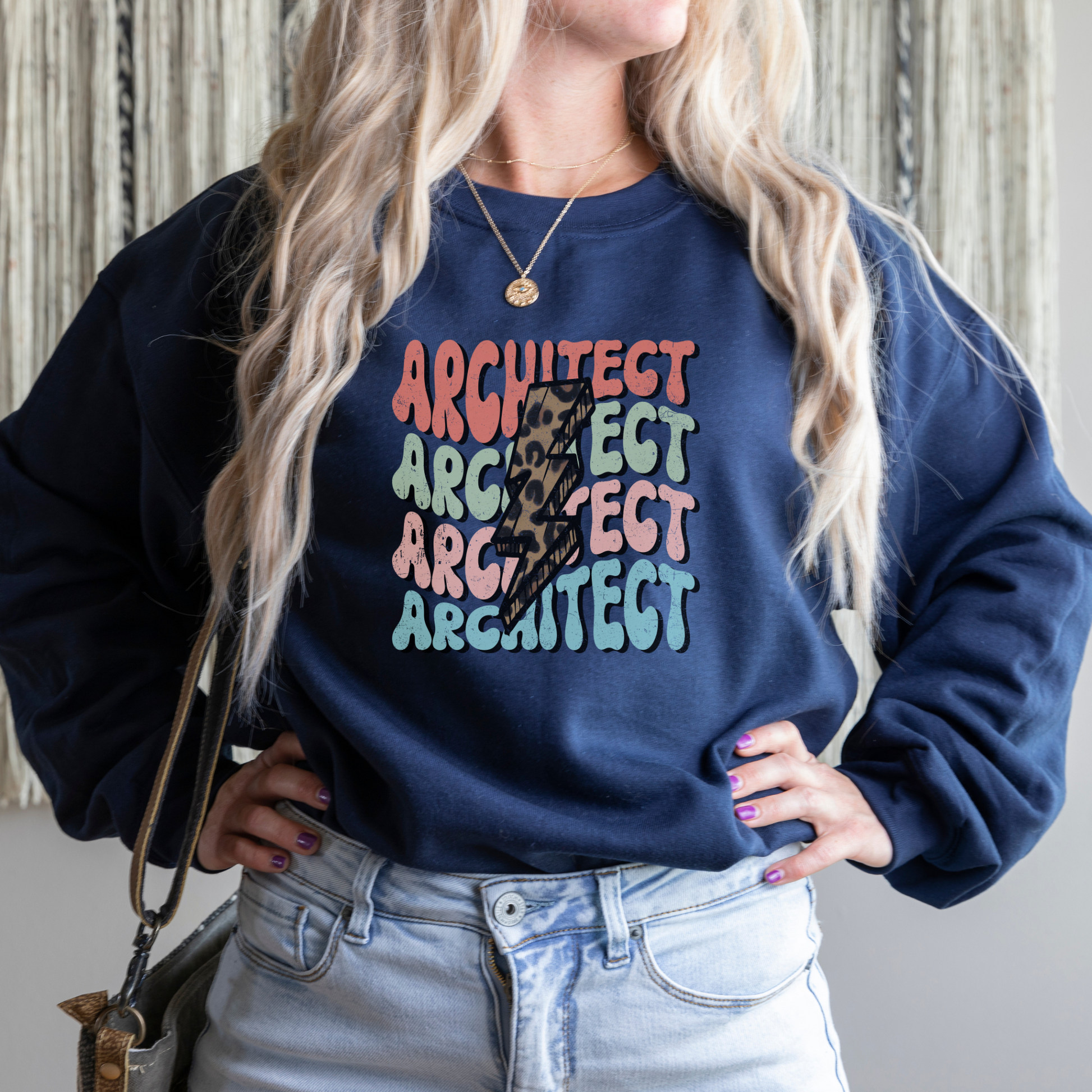 Retro Architect Sweatshirt Sweatshirt S Navy 