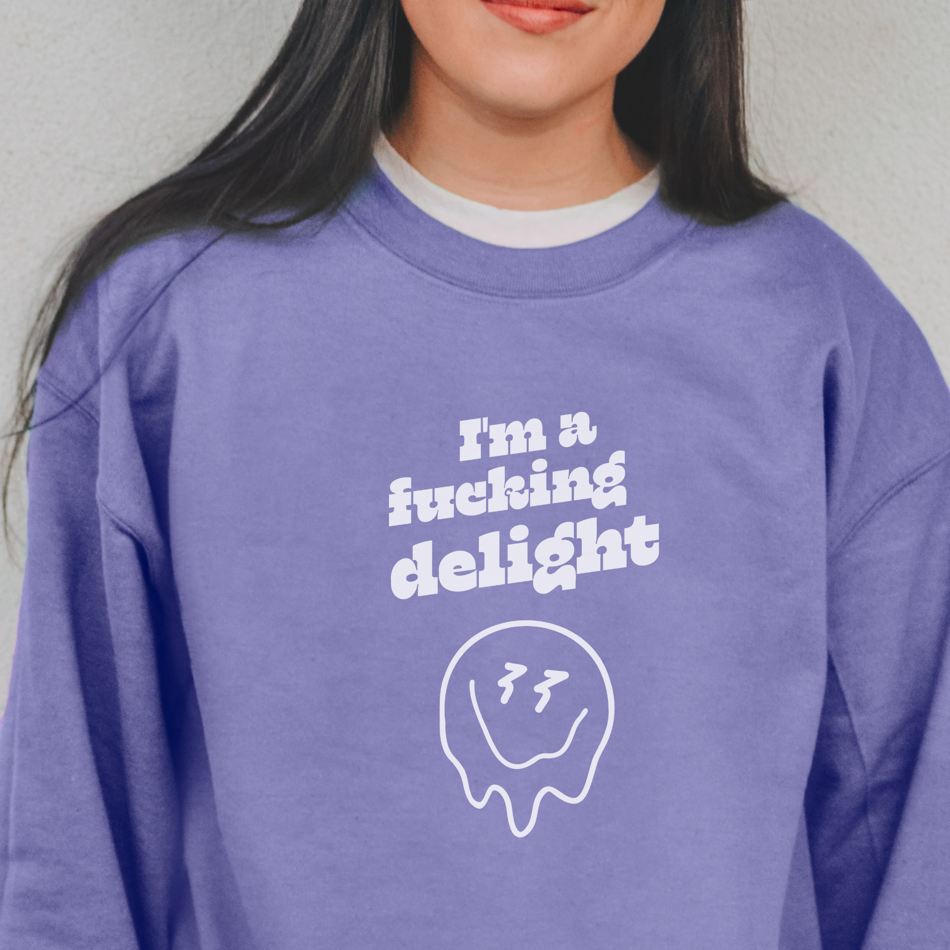 I'm a Fucking Delight Sweatshirt Sweatshirts Violet S 