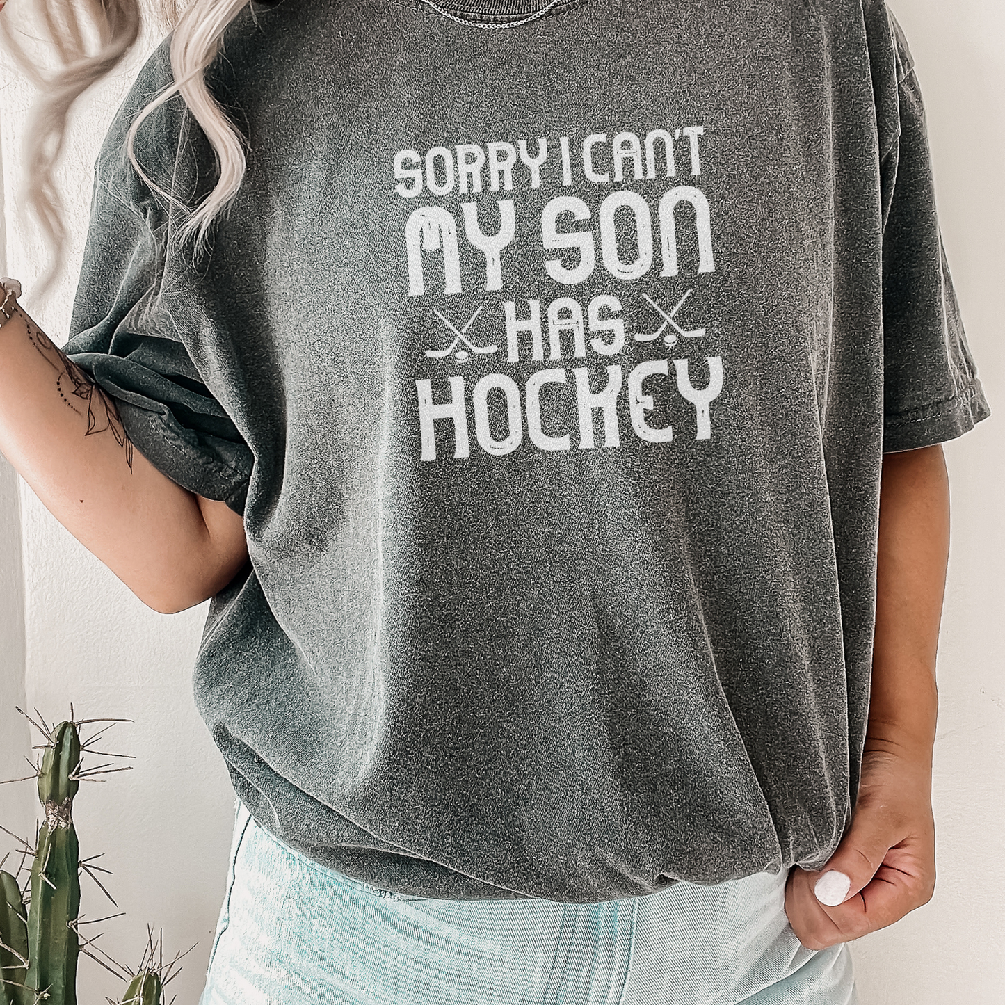 Sorry I Can't, My Son Has Hockey Tee T-Shirt Pepper S 