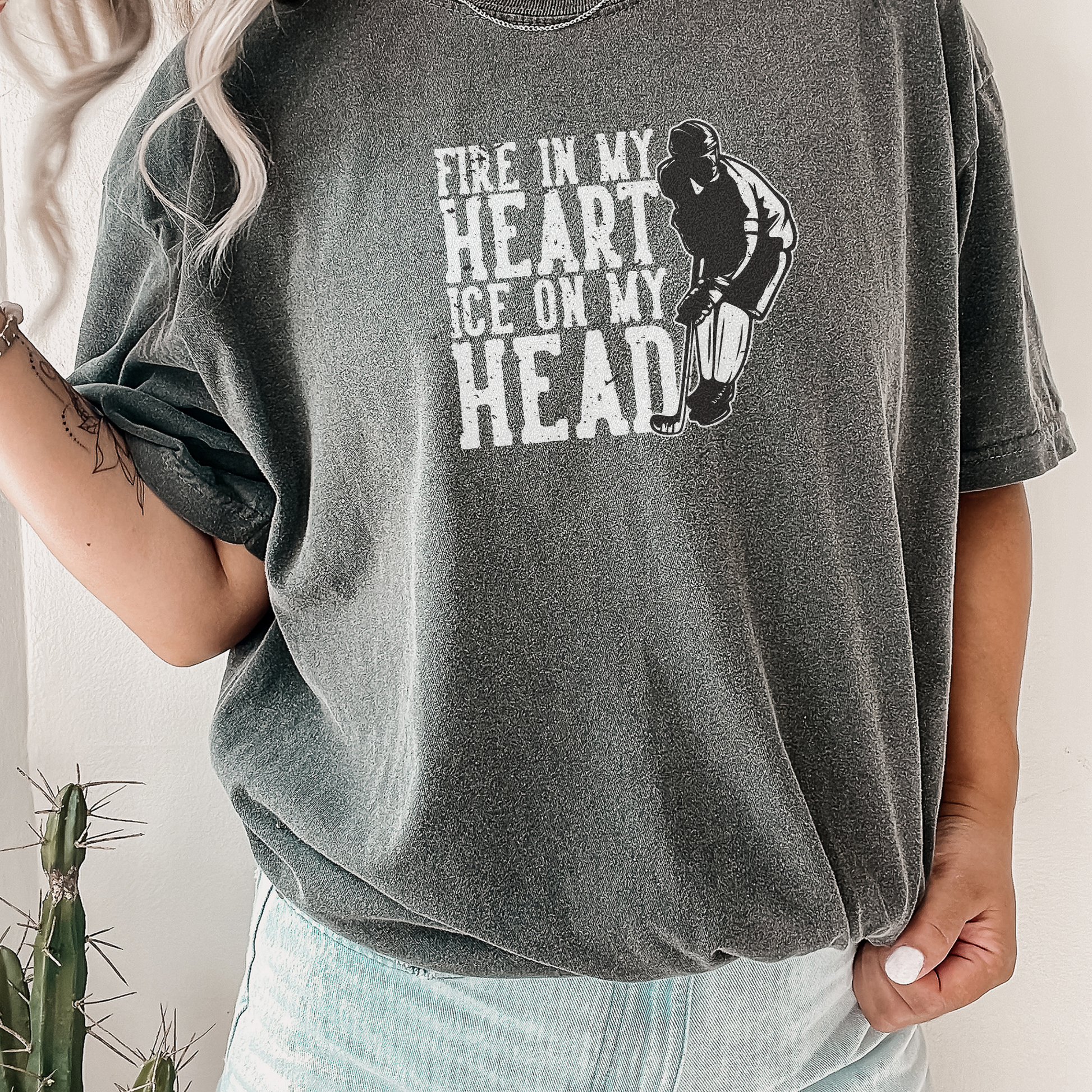 Fire in my Heart, Ice on my Head Tee T-Shirt Pepper S 