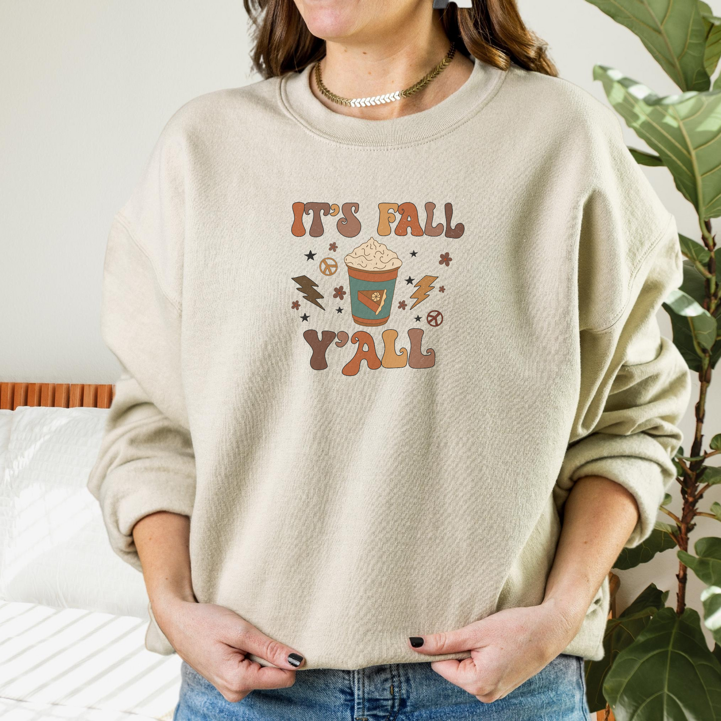 It's Fall Ya'll Sweatshirt Sweatshirt S Sand 