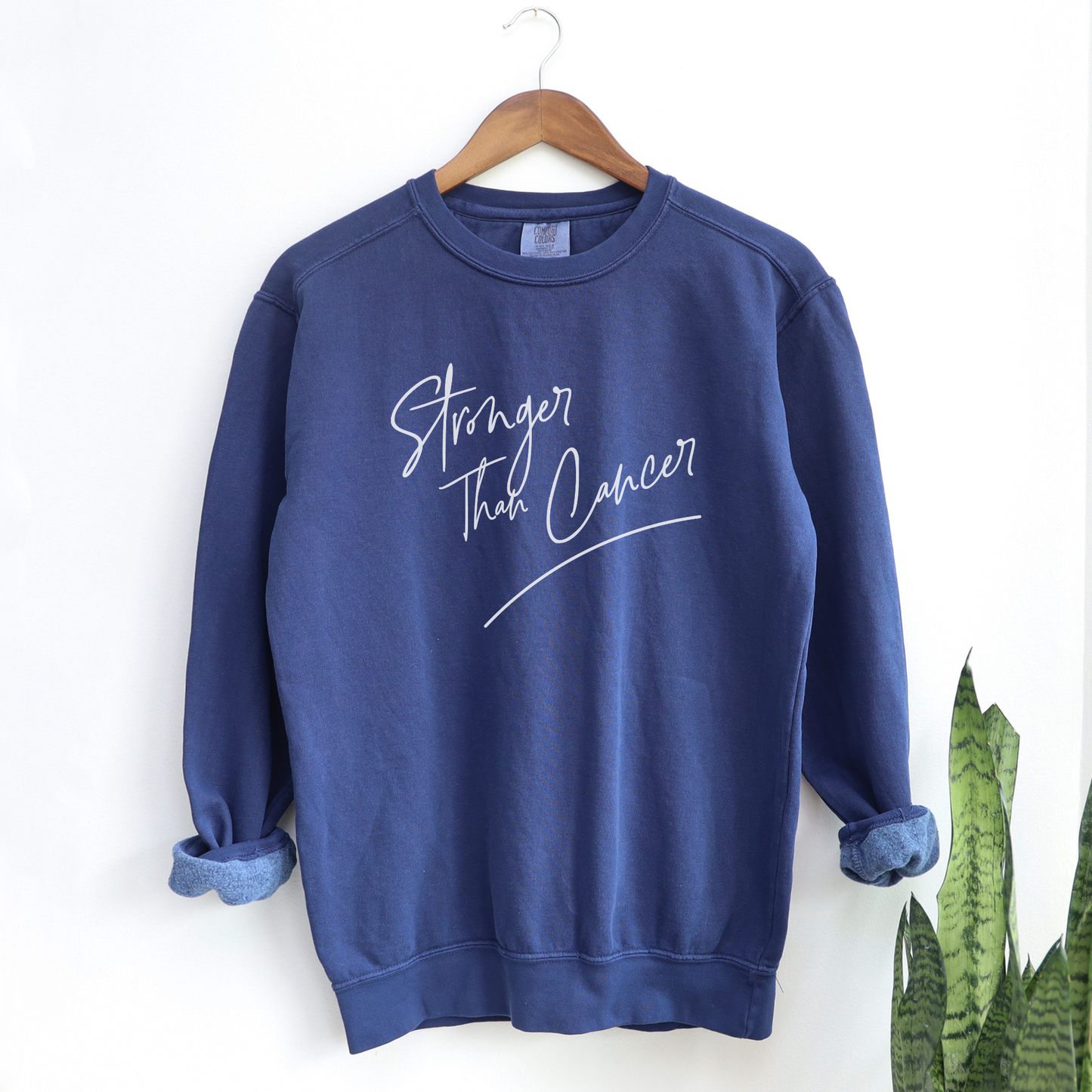 Stronger Than Cancer Sweatshirt Sweatshirts True Navy S 