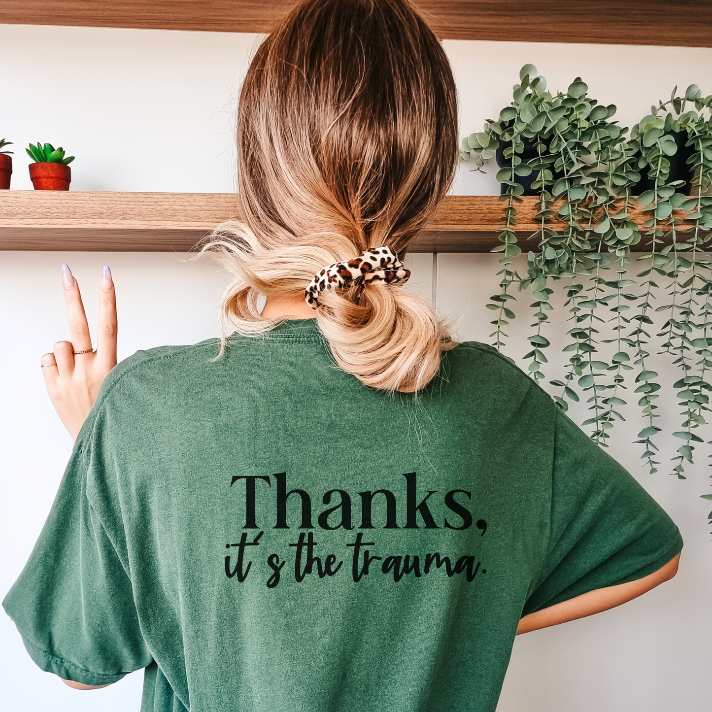 Thanks, It's the Trauma Tee T-Shirt Light Green S 